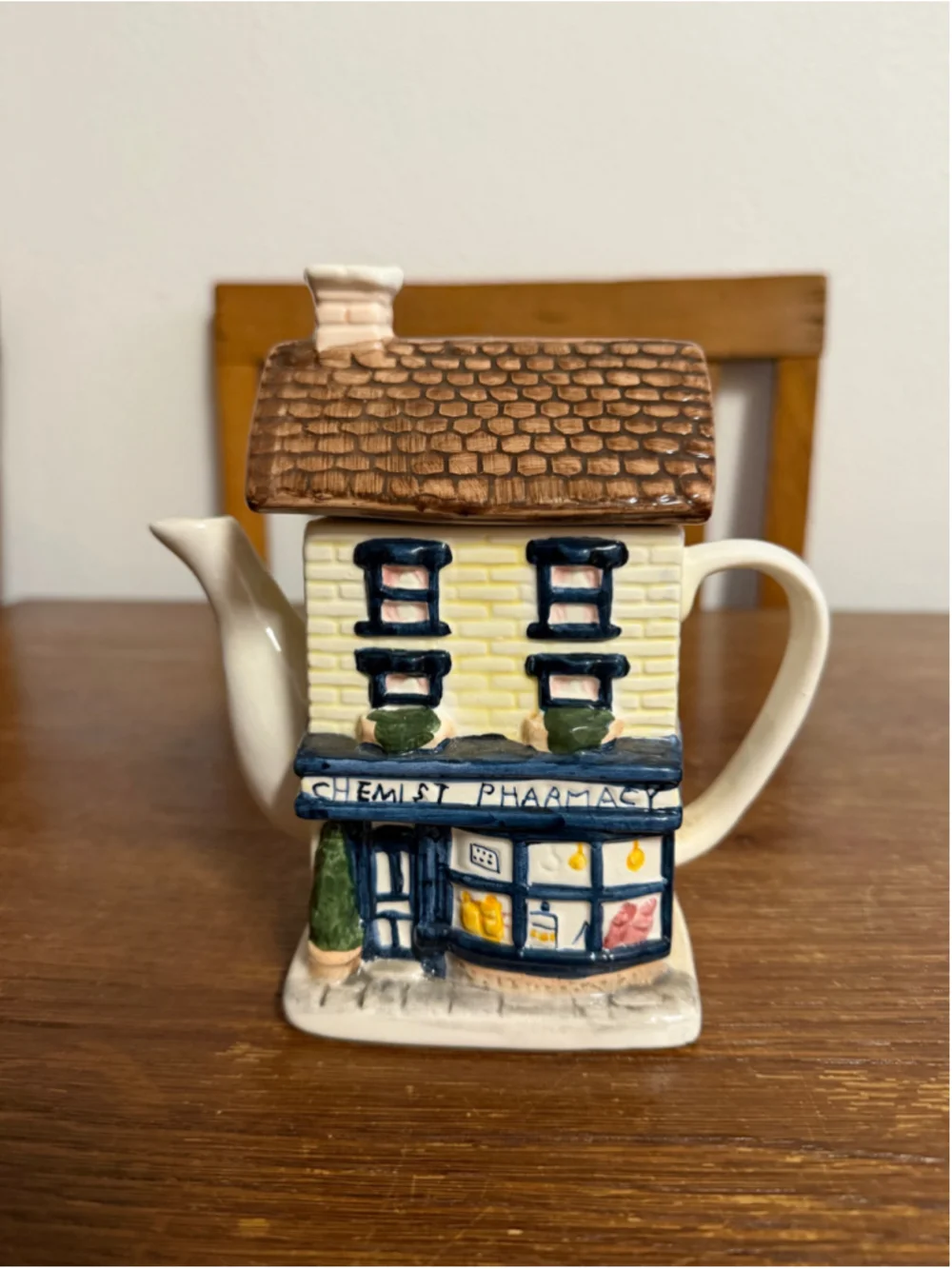 Giftcraft Chemist Pharmacy Building Ceramic Teapot House Novelty Vintage